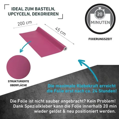 Produktbild von Klebefolie Unimatt kirschrot - 45x200cm