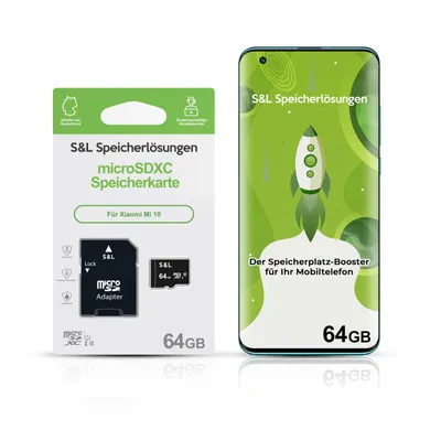 Produktbild von microSD Speicherkarte S&L für Xiaomi Mi 10 - Speicherkapazität: 64 GB