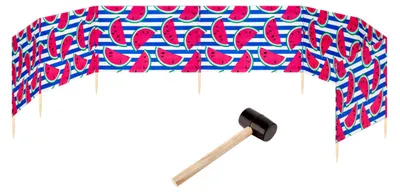 Produktbild von Garronda Strand Windschutz Sichtschutz 10m lang plus Gummihammer GAEX001 (Wassermelone-66, 10 m)