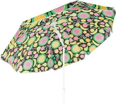 Zdjęcie produktu dla Parasol plażowy i balkonowy 160 cm - wzór "Mix Fruit" - Kolorowy parasol do ogrodu i na wakacje