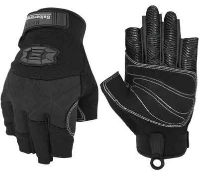 Produktbild von Kletterhandschuhe Halbfinger mit Polsterung und Verstärkung L Schwarz