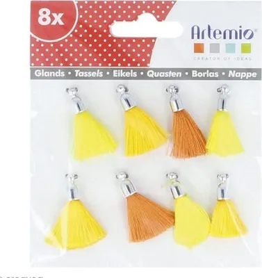 Zdjęcie produktu dla 8 frędzli żółto-pomarańczowych