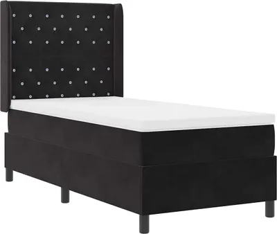 Obrázek produktu pro vidaXL Postel se skříňovou pružinou a čelem černá 90 x 200 cm sametová