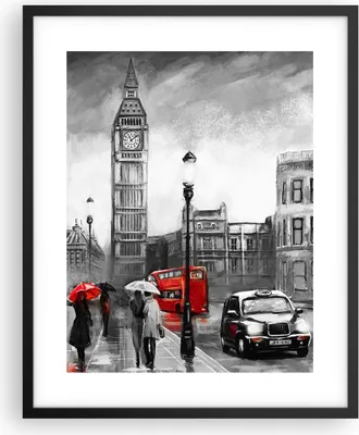 Produktbild von Gerahmtes Poster - Schwarzer Rahmen - London Bus - 40x50 cm - Wand Bild - Wanddeko - Wandbilder - Kunstposter - Wandposter - Bilderrahmen - Bilder - Kunstdruck - Wandbild - P2BPA40x50-3939
