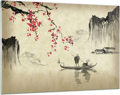 Produktbild von Bilder auf glas - Einteilig - Blume Kirschen Japan - 120x80cm - Glasbilder - Wandbilder - Bilder - zum Aufhängen bereit - Wanddekoration aus Glas - Glas Bilder - Wandbild auf Glas - GAA120x80-5020