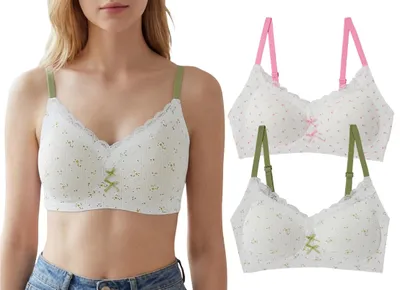 Imagen del producto de Sujetador deportivo suave - Bralette acolchado - Para adolescentes de 12 a 18 años - Algodón transpirable - Comodidad elástica - Forma natural - Sujetador