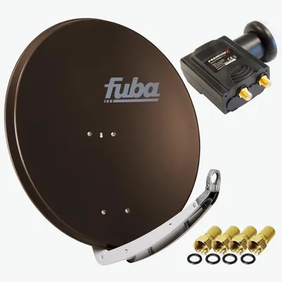 Produktbild von Fuba daa 850 Satellitenantenne Aluminium in Braun HDTV 3D 4KPremiumX DELUXE Twin LNB Sat