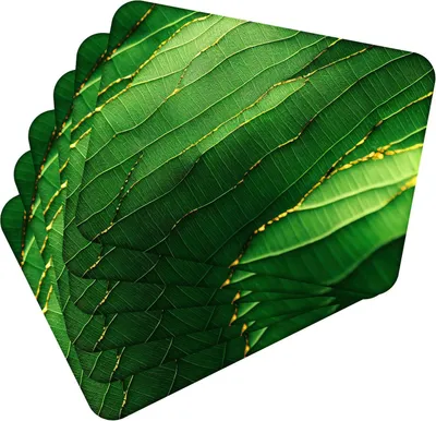 Obrázek produktu pro Sada 6 kusů prostírání 40x30 cm Leaves with Gold 3 prostírání Omyvatelné - žáruvzdorný korkový podklad odolává teplotám do 100 °C