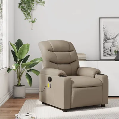 Produktbild von Design Massagesessel Cappuccino-Braun Kunstleder, Klassische Sessel 2024 Neu