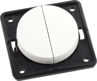 Zdjęcie produktu dla Berker 936552509, Przyciskany przełącznik, 1P, Termoplastyczny, Matowy, Biały, IP44