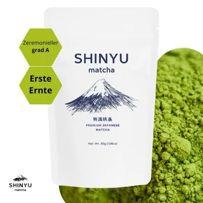 Produktbild von SHINYU Matcha - 30 Gramm - Matcha Ceremonial Grade A - Erste Ernte - Premium Japanisches Matcha Pulver