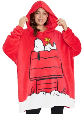 Obrázok produktu pre Mikina Snoopy s motívom Peanuta, dámska, oversized, plyšová, pohodlná. Teplá, plyšová deka