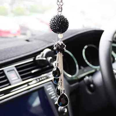 Produktbild von Automobilische Zierde - Bling Kristall Auto Rückspiegelhalter Sonnenschutz | Strass Charme für Auto | Dekoration Accessoires