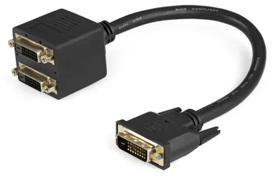 Produktbild von StarTech.com DVI-D Y-Splitter Kabel Dual Link 30 cm Stecker auf 2x Buchse
