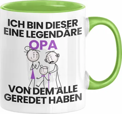Produktbild von Opa Geschenk Tasse Lustige Geschenkidee Geburtstag für Opa Ich Bin Dieser Legendäre Opa Von Dem Alle Geredet Haben Kaffee-Becher (Grün)