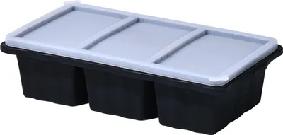 Produktbild von Silikon-Gefrierschale mit Deckel, 3-Fach-Silikon-Gefrierform für Suppen, Soßen, BPA-frei, Eiswürfelbereiter