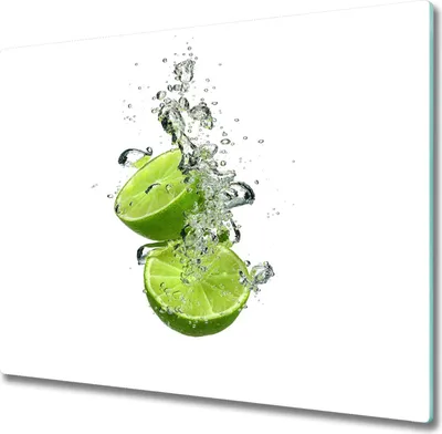 Produktbild von Glas Herdabdeckplatte 60x52 cm Spritzschutz Glasabdeckplatte Schneidebrett Limette unter Wasser