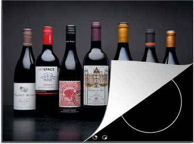 Produktbild von KitchenYeah© Herdabdeckplatte Flaschen - Alkohol - Wein , 59x51cm, Küche Deko, Glaskeramikkochfeld Herdabdeckung, Abdeckplatte fùr Kochfeld