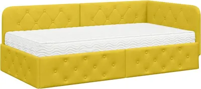 Obrázok produktu pre vidaXL Rohový rám postele Žltý 90 x 200 cm Zamat