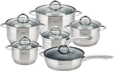 Zdjęcie produktu dla Kinghoff garnki jumbo silver 12 ele KH4450