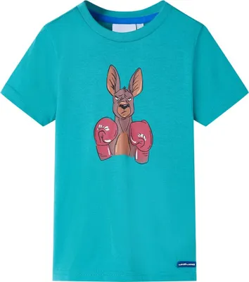 Produktbild von Design Kinder-Kurzarmshirt Dunkles Minzgrün 128, Langarmshirts 2024 Neu