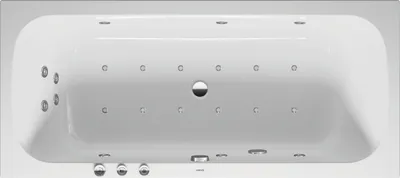 Immagine prodotto di Baignoire balnéo Duravit Quatego, version à encastrer, double dos inclinés, bâti-support, garniture de vidage et de trop-plein, système Combi P, 1800x800mm, 760614000CP1000, 760614000CP1000