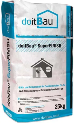 Produktbild von 80x SuperFINISH Glätt & Füll Flächenspachtelmasse 25kg Sack