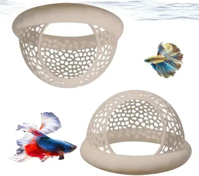 Produktbild von Schwimmende Aquarium Höhle Betta Versteck 2er Set, 3D gedruckt Fisch Rückzugsort für Garnelen, sicher & ungiftig Aquarium Zubehör