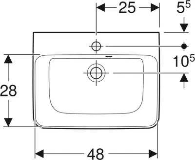 Produktbild von Geberit 501629001 Renova Plan Handwaschbecken, 50x38cm