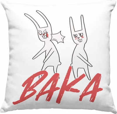Produktbild von Trendation - Kawaii Baka Hase Geschenk Otakus Anime Manga Deko-Kissen mit Füllung 40x40 Geschenkidee Anime-Fans (Blau)