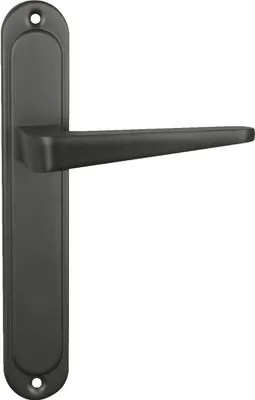Produktbild von Domino Türgriff Blind Drückergarnitur | Langschildgarnitur | Türklinke für Zimmertür, Bürotür, Kellertür & Innentür | L-Form | Türbeschläge aus Aluminium | Titan | VITA M8