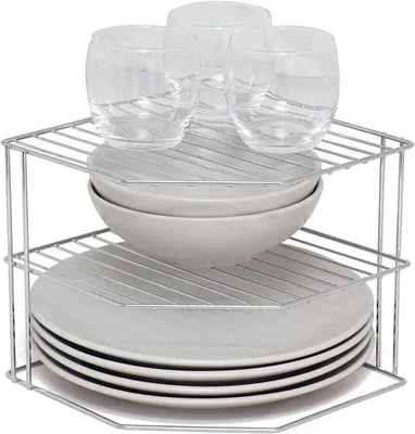 Produktbild von Famanu Bordenregal 3-lagig – Küchenschrank Organizer – Chrom