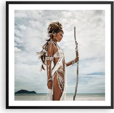 Produktbild von Gerahmtes Poster - Schwarzer Rahmen - Brennen Mann Frau - 60x60 cm - Wand Bild - Wanddeko - Wandbilder - Kunstposter - Wandposter - Bilderrahmen - Bilder - Kunstdruck - Wandbild - P2BAC60x60-4275