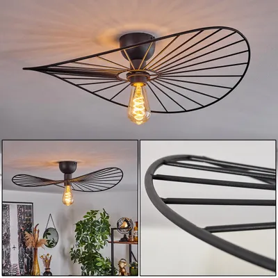 Produktbild von Pantigliate moderne Deckenlampe aus Metall in Schwarz