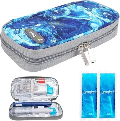 Produktbild von Famanu Insulin-Kühltasche mit Kühlakkus - Ideal für Reisen und Notfallsets