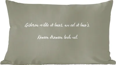 Produktbild von MuchoWow® Zierkissen Sofakissen Wohnzimmer Dekokissen 50x30 cm Gestern wollte ich Tacos - Zitate - Taco-Liebhaber - Sprichwörter - Wohnzimmerdekoration - Polster mit Photo