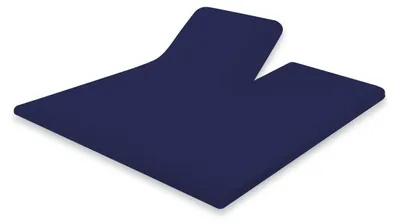 Produktbild von Eleganzzz Split-Topper-Spannbetttuch Perkal – Blau – 160x200 – 2-teilig für Doppelbett-Topper