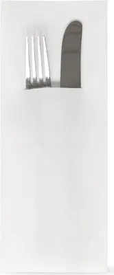 Produktbild von Sovie HORECA XL Besteckserviette in Weiß aus Linclass® Airlaid 48 x 40 cm, 1/8 Falz, 75 Stück