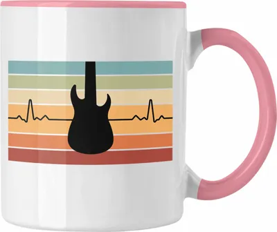 Produktbild von Trendation - Gitarrenspieler Geschenk Tasse Männer Frauen Gitarre Geschenkidee Gitarristen Gitarrist Geschenke (Rosa)