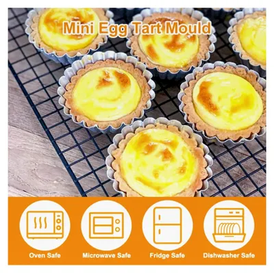 Produktbild von 30 Stück Mini Tarteförmchen, Wiederverwendbare Tarteform für Desserts