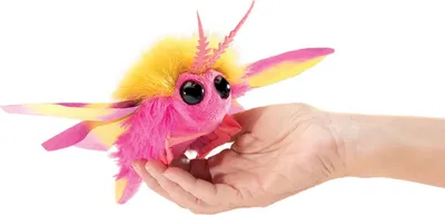 Produktbild von Folksmanis Fingerpuppe Ahornmotte rosa/gelb Stoffmotte