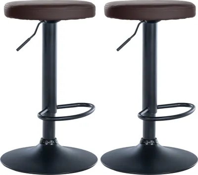 Produktbild von 2er Set Barhocker Ponte Kunstleder schwarz - schwarz