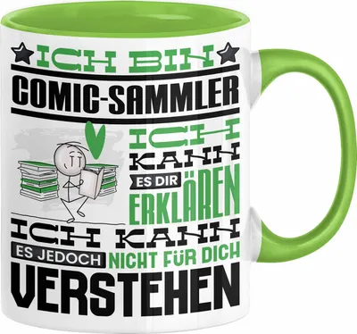 Produktbild von Comic-Sammler Geschenk Kaffee-Tasse Geschenkidee für Comic-Sammler Ich Bin Comic-Sammler Ich Kann Es Dir Erklären Jedoch Nicht Für Dich Verstehen Spruch Lustig (Grün)