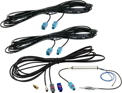 Image de Kit de câbles d'antenne Fakra(m)>DIN(m)/SMB(F)/SMA(m)/Fakra(f)