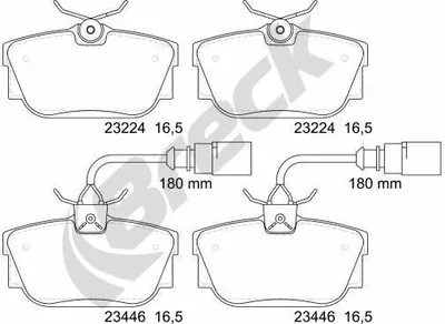 Produktbild von BRECK Bremsbeläge Satz Hinten Bremsklötze für VW Transporter IV Bus (70B, 70C, 7DB, 7DK, 70J, 70K, 7DC, 7DJ) 23446 00 702 10
