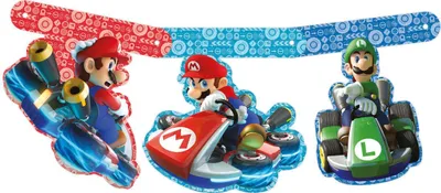 Produktbild von Super Mario Girlande für Kindergeburtstag und Mottoparty, ca. 2 Meter lang