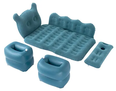Produktbild von PVC Beflockung Luft aufblasbare Bett Schlafen Rest Matratze weiches Kissen 150kg Last für Auto SUV Reisen