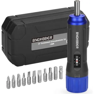 Produktbild von Drehmomentschrauber Set 1-6 Nm 12tlg. mit Kunststoffkoffer für Fahrrad Reparatur