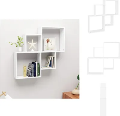 Image de vidaXL Étagère cube Blanc 80x15x78,5 cm Bois composite - Étagères murales