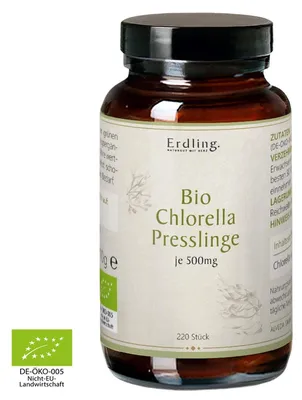 Obrázok produktu pre Chlorella pelety organické riasy earthling 220 ks